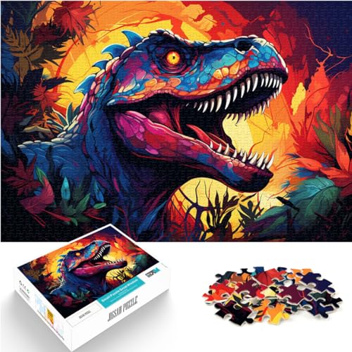 Puzzle Bunter Fantasie-Dinosaurier 1000 Teile Puzzle Holzpuzzle Familienspiel Stressabbau Schwieriges Herausforderungspuzzle 1000 Teile (50x75cm)