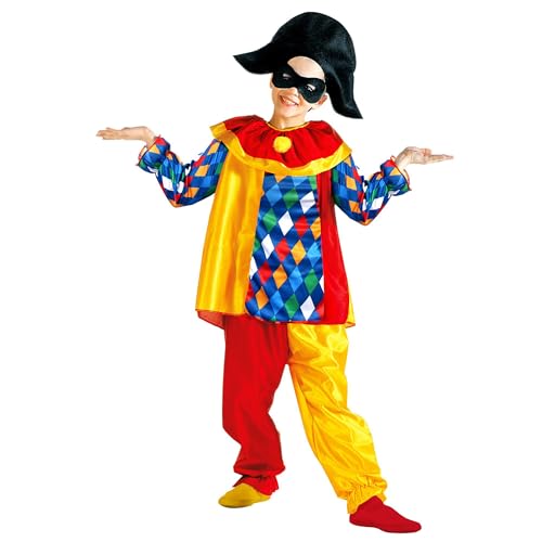 "HARLEQUIN" (coat with collar, pants, hat, eyemask) - (116 cm / 4-5 Years)