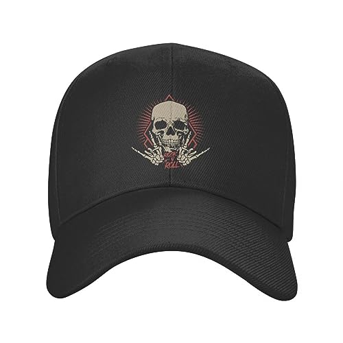 Baseball Kappe Benutzerdefinierte Rock N Roll Baseball Cap für Männer Frauen Einstellbare Hardrock Musik Heavy Metal Schädel Trucker Hut Streetwear Geschenk