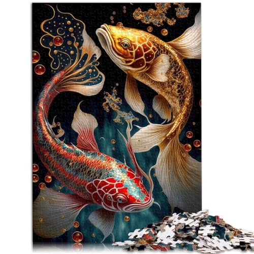 Puzzle für Koi-Fische, Ying Yang, für Erwachsene, 1000 Teile, Holzpuzzle, Spaß für zu Hause, Aktivitäten, Geburtstagsgeschenk, Reisegeschenk, 1000 Teile (50 x 75 cm)