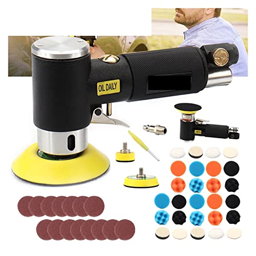 Poliermaschine mit variabler Geschwindigkeit Mini Orbital Air Sander Pneumatische Polierschleifmaschine Air Tools Buffer Dual Action Orbital Polierer for Auto für Schleifen und Polieren von Autos und