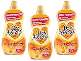 3x Paglieri Mon Amour Ammorbidente Concentrato Oro e Argan Konzentrierter Flüssiger Weichspüler Gold und Argan 54 Wäschen 1350ml