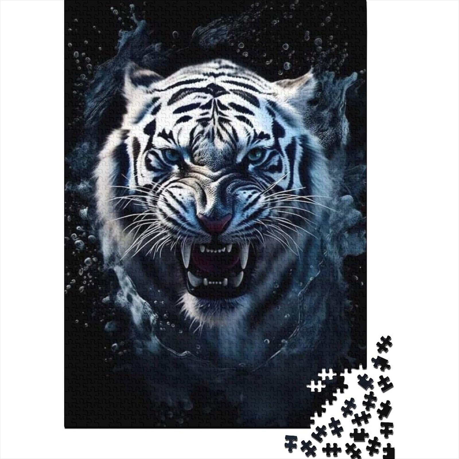 Tiger-Holzpuzzle für Teenager, 1000 Teile, für Erwachsene, schwierige Puzzles, Lernspielzeug, Familienspiele (Größe 75 x 50 cm)