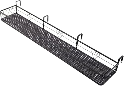 Pflanzenständer, Balkongeländer, Pflanzgefäß, 30 cm/50 cm/60 cm/80 cm/100 cm/120 cm/150 cm breit, Outdoor-Hängepflanze, Blumentopfhalter für Deck, Terrasse, Hof, Zaun, Fenster, 150 cm x 25 c