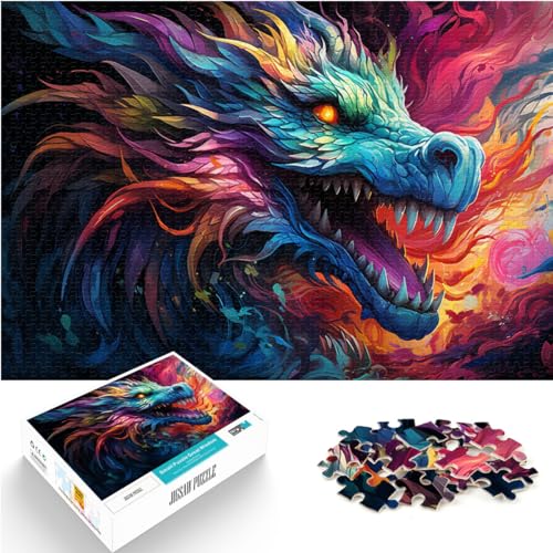 Puzzle | Puzzles, Farbe, Fantasiekunst, Drache, 500-teiliges Puzzle, Lernspiele, Holzpuzzle, Geburtstagsgeschenk, Geschenke für oder, Wandkunst, 500 Teile (38 x 52 cm)