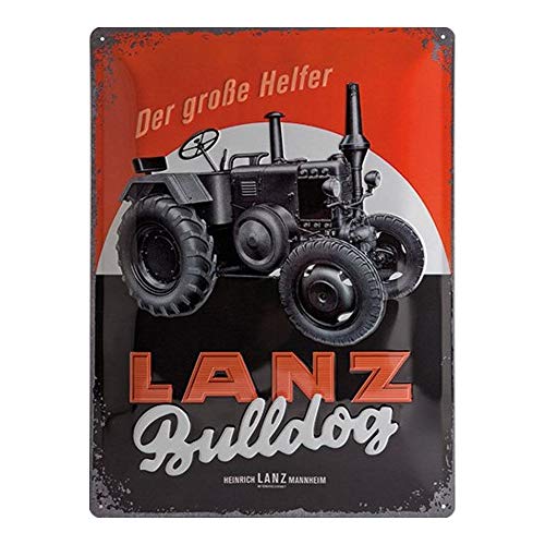 Nostalgic-Art Retro Blechschild, Lanz Bulldog – Geschenk-Idee für Traktor-Fans, aus Metall, Vintage-Design zur Dekoration, 30 x 40 cm