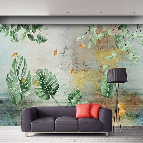 XLMING Einfache Kleine Frische Handgemalte Aquarellpflanzen 3D Tapete Home Dekoration Wohnzimmer Sofa Schlafzimmer Tv Hintergrund Wand-200cm×140cm