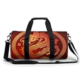 Roter Drache Sport Duffel Bag Sporttasche Reisetasche Handgepäck Tasche Schwimmtasche Weekender Bag 45x23x23cm