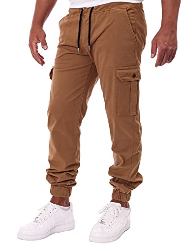 Reslad Chinohose Herren Jogging Jeans Chino Freizeithose Cargo-Hose Jogginghose RS-2084 Beige W29