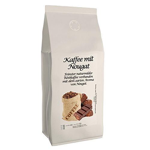 Aromakaffee - Aromatisierter Kaffee - Ganze Bohne - Frisch Von Uns Geröstet (Nougat, 1000 Gramm)