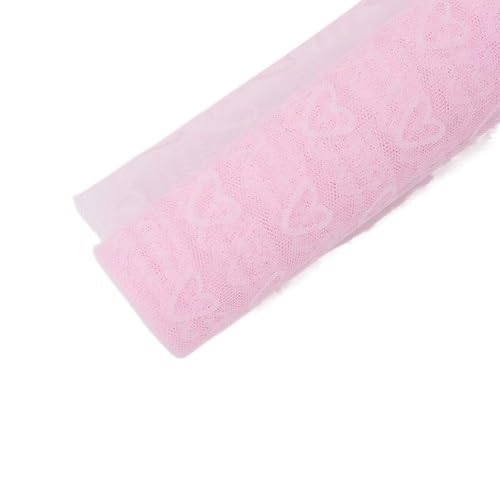 Blumen Geschenkpapier Liebesform, Netz, Blumenstrauß, Geschenkpapier, Geschenkpapier, Garnrolle, Rosenstrauß, Blumenladen-Materialien, 50 cm x 5 Yards(Pink)