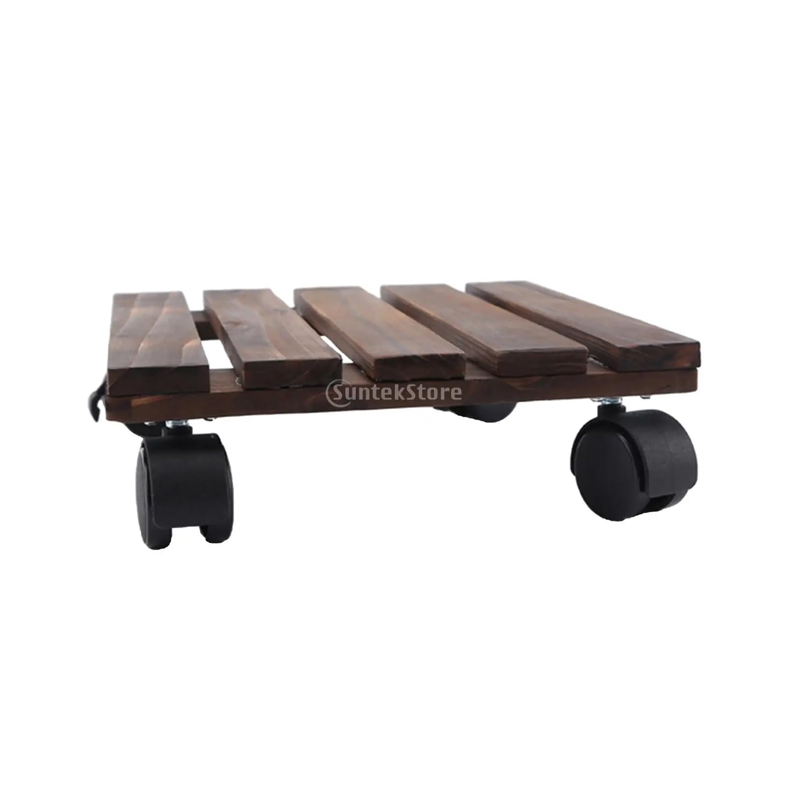 AMEEDA Pflanzenroller Holz-Pflanzenständer for den Innenbereich, runder/quadratischer Blumentopf-Mover-Wagen, Pflanzenständer mit Rädern, rollender Outdoor-Dolly(Square 25x25cm)