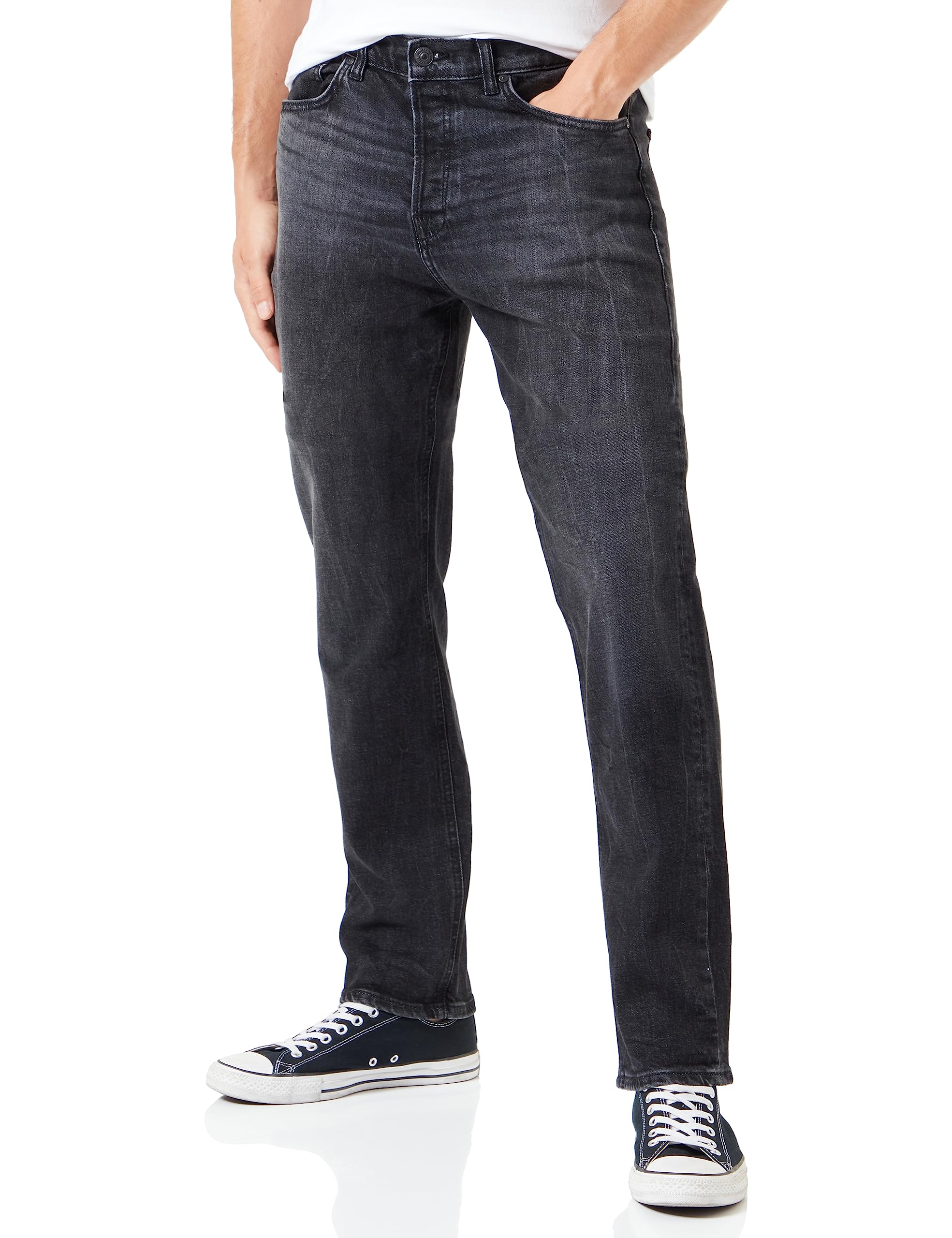 LTB Jeans Herren Jeans Vernon - Jeans Herren Locker aus Baumwollmischung Gerade Denim Dunkel mit Knopfleiste Mittlere Taille - Grau