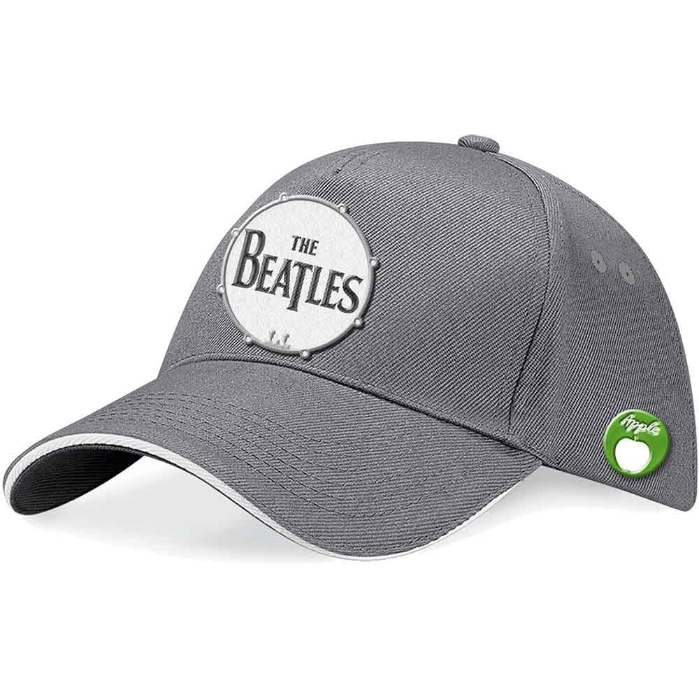 The Beatles Baseball Cap Classic Drum Band Logo Nue offiziell Grau Strapback One Size