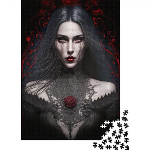 Gothic Ghost of Darkness Holzpuzzle für Erwachsene und Teenager, 500 Teile für Erwachsene, schwierige Puzzles, Holzpuzzles für Erwachsene und Teenager (Größe 20,47 x 14,96 Zoll)