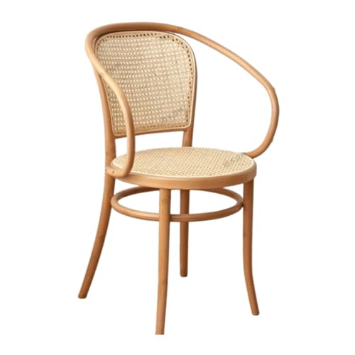 yixinzi-2024 Rattan-Akzentstuhl Sessel aus natürlichem Rattangeflecht for Entspannen, klassisches Design, bequem und langlebig, for den Innen- und Außenbereich geeignet Sessel(Natural)