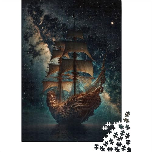 1000 Teile für Erwachsene Schwierige Puzzles Piraten im Weltraum Holzpuzzle für Erwachsene und Jugendliche von Spielspielzeug für Erwachsene Familienpuzzle Geschenk 75x50cm