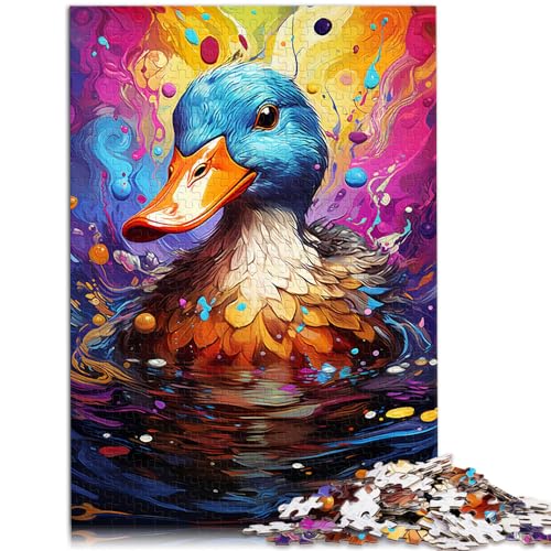 Puzzle | Puzzles Bunte süße Ente und das Puzzle 1000 Teile für Erwachsene Holzpuzzle Wanddekoration Einzigartige Geburtstags 1000 Teile (50 x 75 cm)