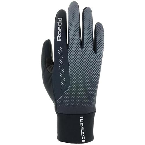 Roeckl Rimbach Winter Fahrrad Handschuhe lang grau/schwarz 2023: Größe: 9