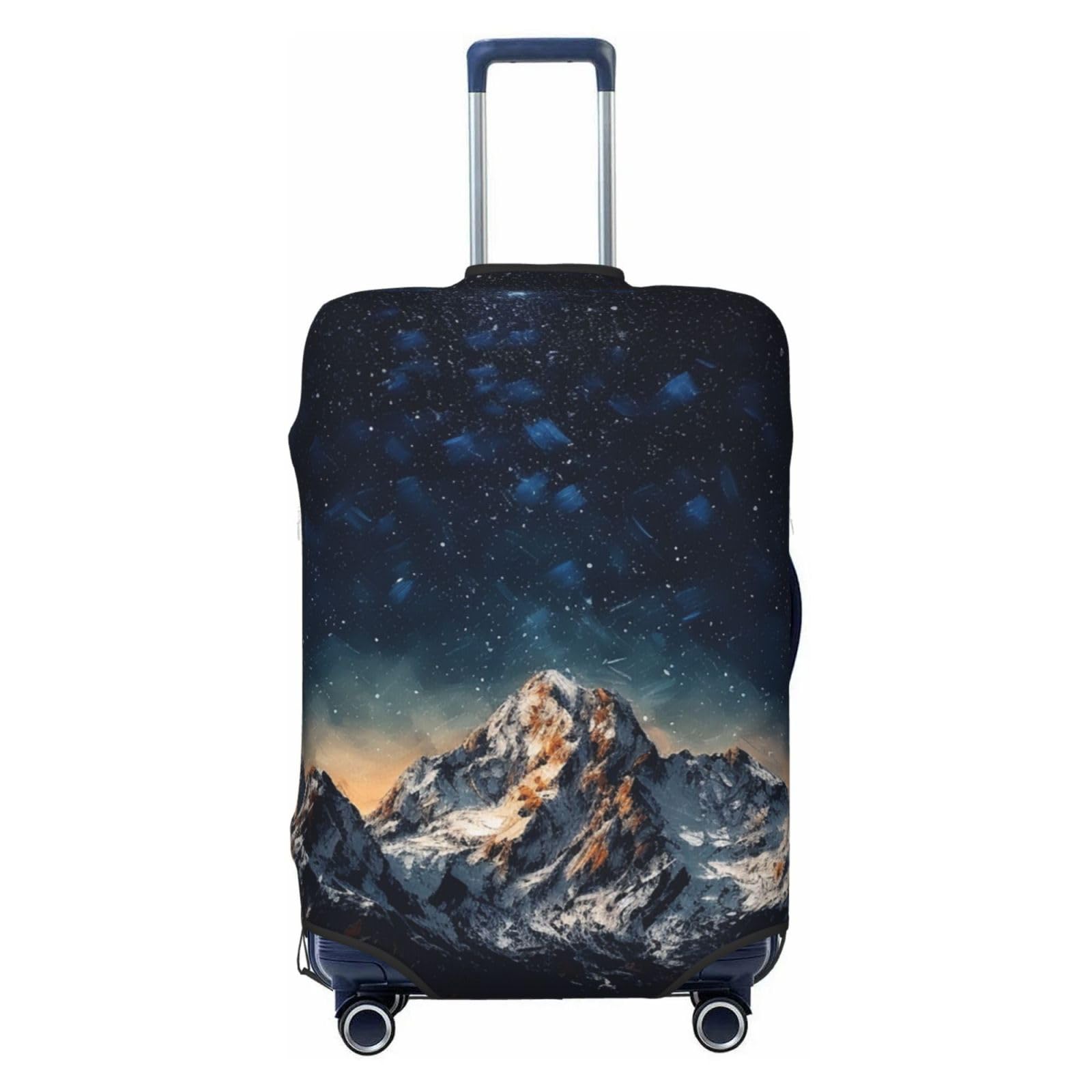 CSGJMYGS Starry Night The Mountains Gepäckabdeckungen für Koffer, waschbar, modisch, dehnbar, kratzfest, passend für 45,7 - 81,3 cm Gepäck, XL, Schwarz, XL, Schwarz , XL