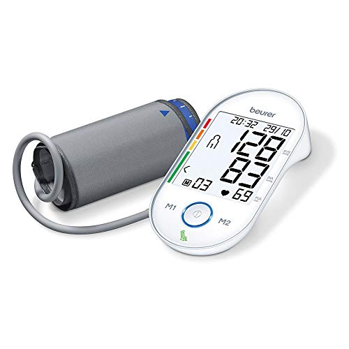 Beurer Oberarm-Blutdruckmessgerät BM 55 Beurer / digitaler Blutdruckmesser mit patentiertem Ruhe-Indikator & Arrhythmie-Erkennung / USB Schnittstelle & großes Display