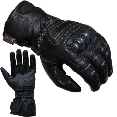 Motorradhandschuhe von PROANTI Regen Winter Leder Motorrad Handschuhe Größen: S-XXL