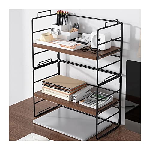 QYZUJIKL Desktop Bücherregal 3Tiers Büro Desktop Storage Rack Eisen Schreibtisch Speicherung Bücher