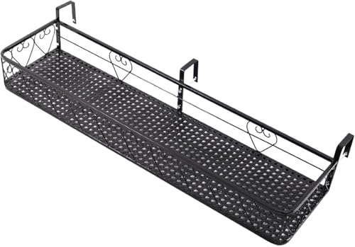 Pflanzenständer, Balkongeländer, Pflanzgefäß, 30 cm/50 cm/60 cm/80 cm/100 cm/120 cm/150 cm breit, Outdoor-Hängepflanze, Blumentopfhalter für Deck, Terrasse, Hof, Zaun, Fenster, 100 cm x 25 c