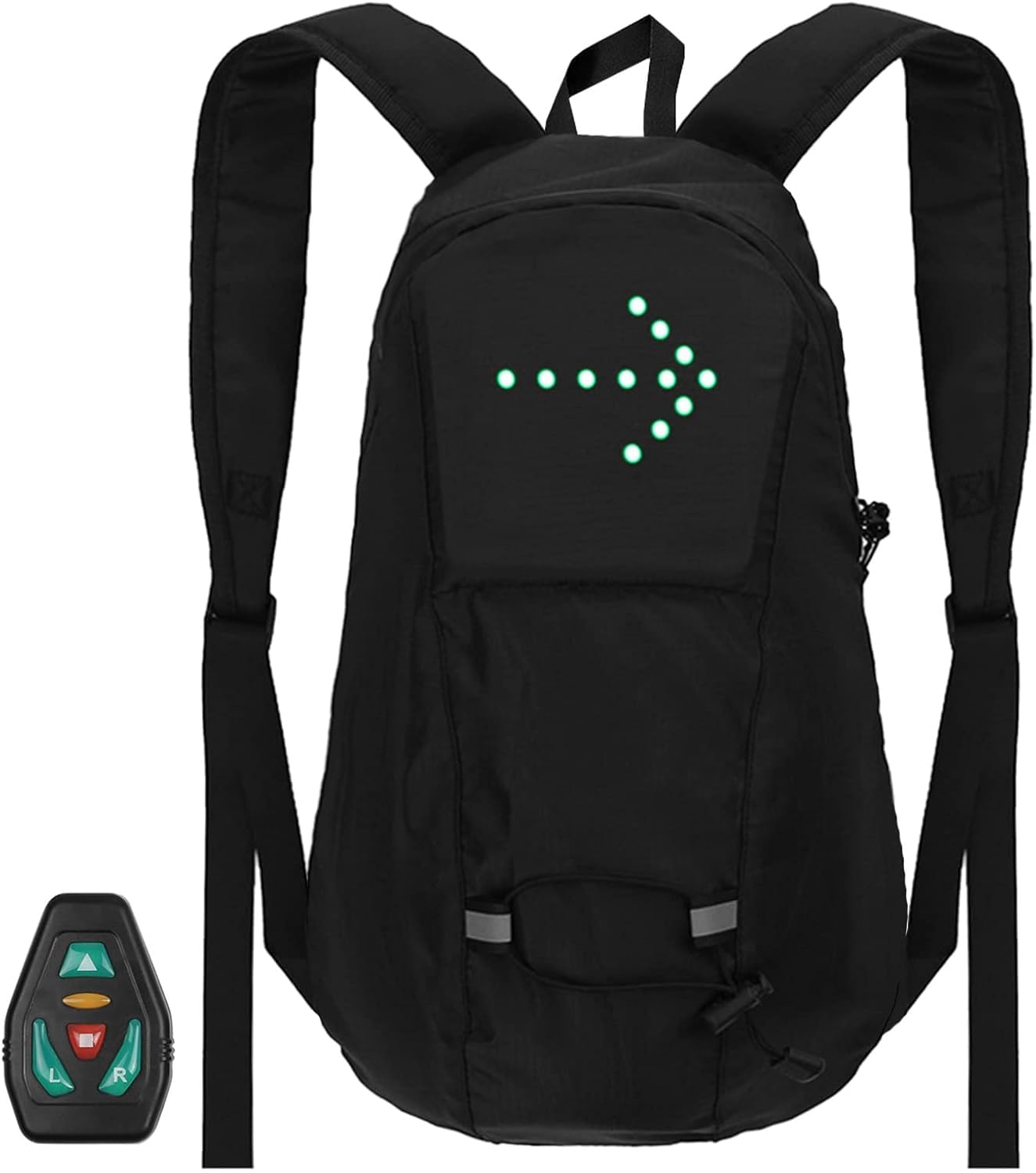 LED-Blinker-Fahrradtasche, LED-Blinker-Fahrradrucksack, 15 l, LED-Rucksack mit Fahrtrichtungsanzeiger, wiederaufladbare USB-Lichttasche, wasserdichter Fahrradrucksack, Fernbedienung, Fahrrad