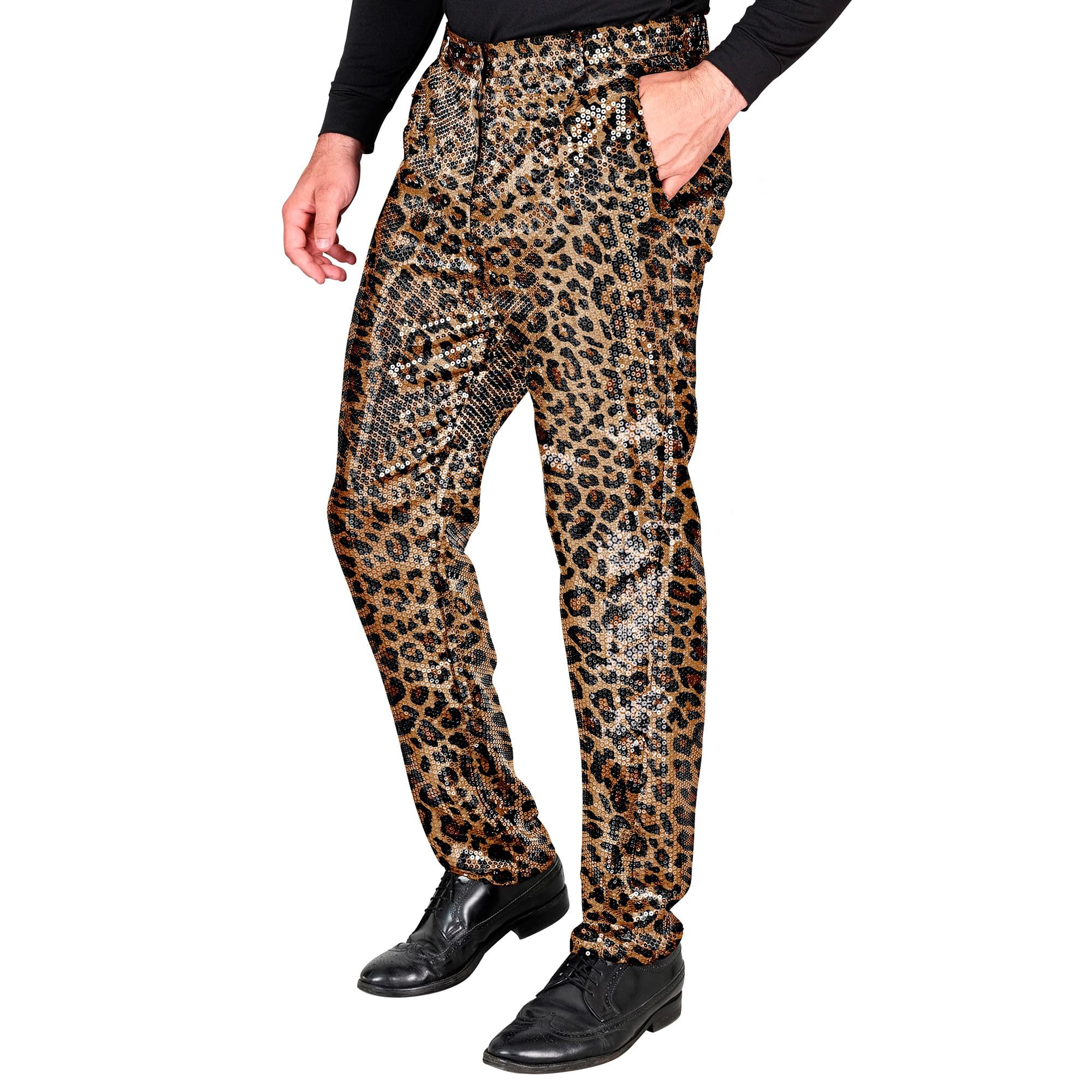 W WIDMANN MILANO Party Fashion - Party Fashion Paillettenhose für Herren, Disco Fever, Herrenhose, Party Outfit, Faschingskostüm