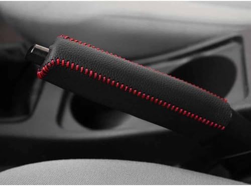 Auto Handbremsen Abdeckung für Renault Twingo/Twingo RS/GT III II I 2012-2024, Leder Auto Handbrems SchutzhüLle Handbremsgriff Schutz Rutschfeste Auto ZubehöR,C/Black Red Line