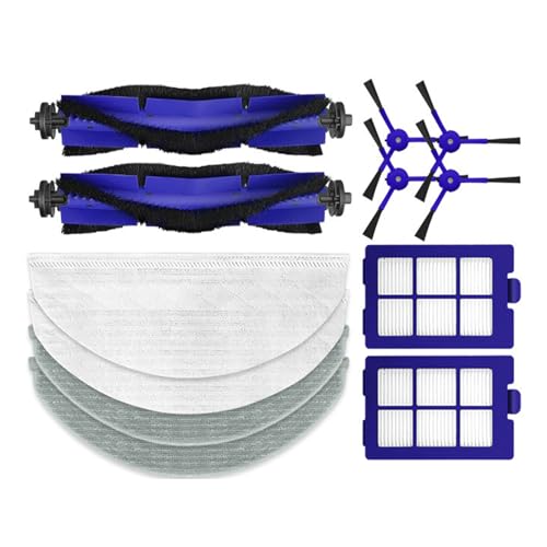 WELLDOER Ersatz-Kits für EufyX8 Saugroboter-Staubsaugroboter, Seitenbürsten, Hepa-Filter, Wischtuch, Ersatzzubehör, Ersatz-Staubsaugerteile