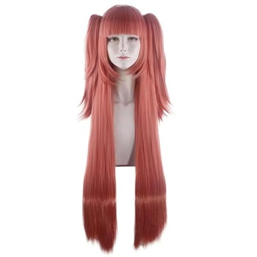 WCCNKK Wig Anime Cosplay Kakegurui Yumemite Yumemi Cosplay Perücke Braunrotes 100 Cm Langes Glattes Haar Hitzebeständiges Kunsthaar, Mit Perückenkappe, Dekorative Accessoires, Anime-Geschenk