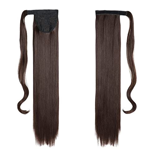 Pferdeschwanz Haarteil Synthetische Extensions, hitzebeständiges Haar, umwickelbares Pony-Haarteil for Frauen, täglicher Gebrauch, 55,9 cm, glattes Pferdeschwanz-Haar Pferdeschwanz Haarverlängerung(SP