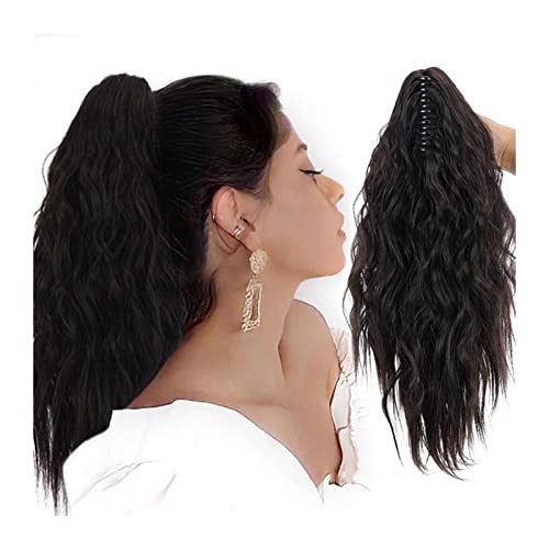 Pferdeschwanz Haarteil Curly Hair Extensions Pferdeschwanz for Frauen, synthetischer Clip in Pferdeschwanz-Krallen-Haarverlängerungen, mittellange, wellige, flauschige Pferdeschwanz-Haarteile Pferdesc