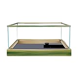 Aquarium, Mit Dekorativer Grenze Wohnzimmer Büro Aquascape Ornamental Glas Aquarium Desktop Transparent Schildkröte Tank Fisch Schüssel(43x26x21cm)