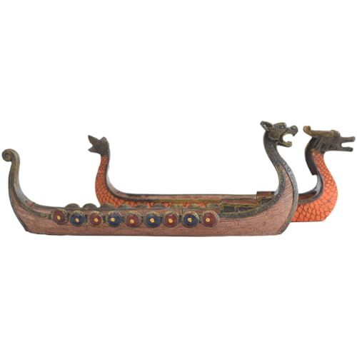 Kiudduy Retro-Drachen-Räucherstäbchenhalter, Drachenboot-Räucherstäbchenhalter, Handgeschnitzte Räuchergefäß-Ornamente