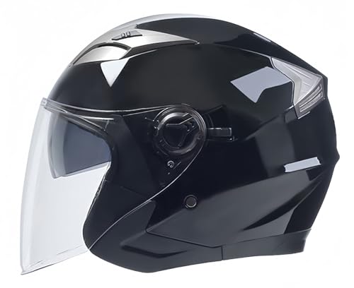 Vintage-Motorradhelm Mit Offenem Gesicht, 3/4, Mit Sonnenblende, Halbhelm Für Erwachsene, Männer Und Frauen, DOT/ECE-Geprüfter Scooter-Cruiser-Jethelm E,L58-59CM