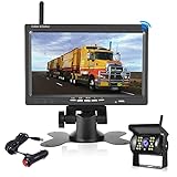 HD-Rückfahrkamera-Kit - 12 V, 24 V, 7 Zoll Sicherheitsmonitor mit kabelloser Rückfahrkamera, geeignet für LKW, Van, Geländewagen und Campingwagen