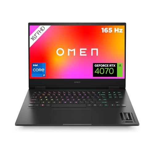 HP Omen Gaming Laptop - FHD IPS-Display - Intel Core i7-14700HX - 32GB DDR5 RAM - 1TB SSD - NVIDIA GeForce RTX 4070 (8GB) - Windows 11 - QWERTZ - Schwarz