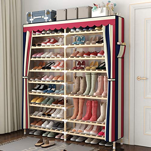 YIHANSS Schuhregal, 10-lagig, bietet Platz für 42 Paar Schuhe und 6 Paar Stiefel, für Zuhause, 173 x 120 x 26 cm (A3)