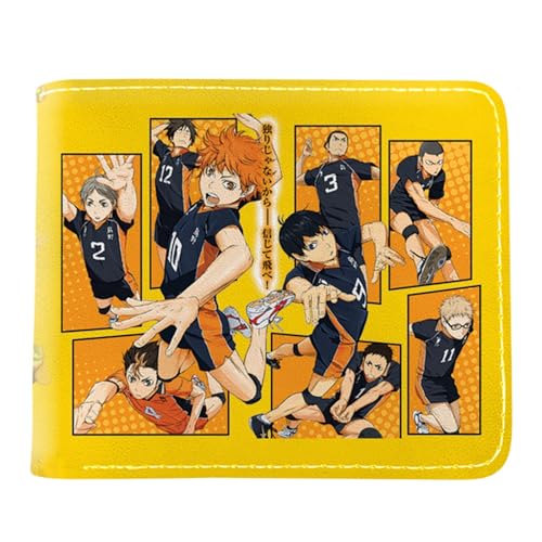 RYNDEX Haiky-uu!! Kartenetui Anime, Zweifach Gefalteter Geldbörse Klein, PU Leather Geldbörse Brieftasche Wallet(Color:Multicolor 7)