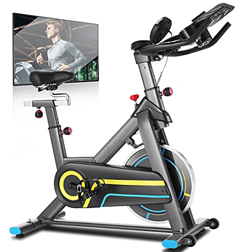 ANCHEER Heimtrainer Fahrrad, Indoor Hometrainer mit APP Magnetronschwungrad, Pulsmesser und Flaschehalter Benutzergewicht bis 150kg