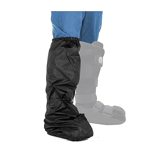 NEPPT Medizinische Stiefelabdeckung Orthopädische Stiefelbandage Wanderschuhe Abdeckung Wasserdicht Fraktur Stiefelabdeckung Bruchbein Fuß Wetterabdeckung Hoher Stiefelschutz Zubehör (schwarz)