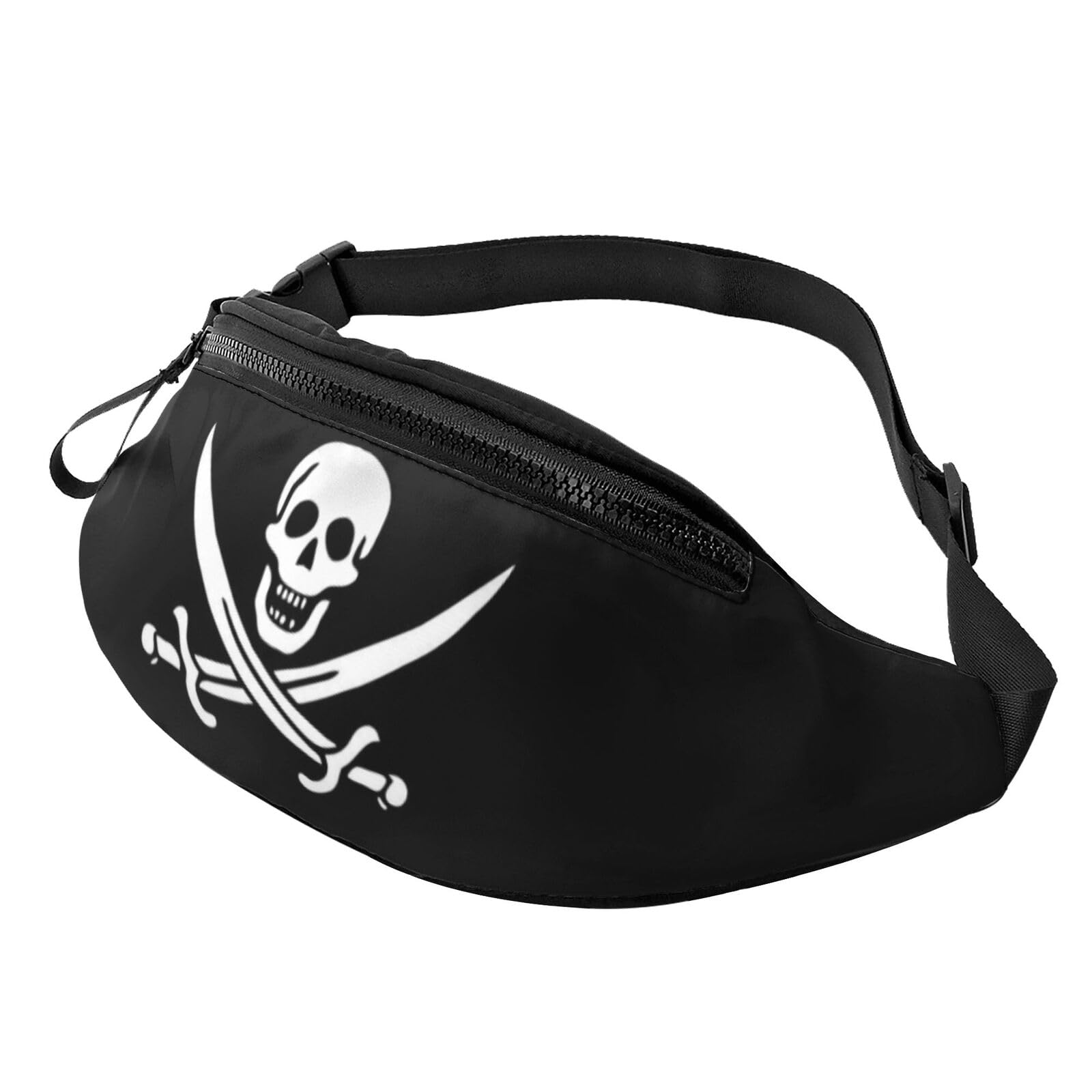 HSJFS Runner Bull Skull Printed Sports Crossbody Waist Bag Casual Chest Bag, Piratenflagge, Einheitsgröße