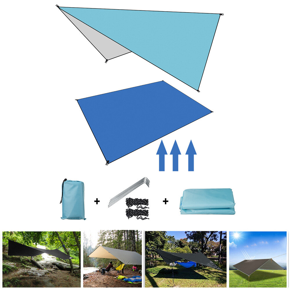 Feuchtigkeitsbeständiger Zeltschutz im Freien 210D Oxford-Stoff Ultraleichte Klappmarkise Plane Hängematte Camping Reise