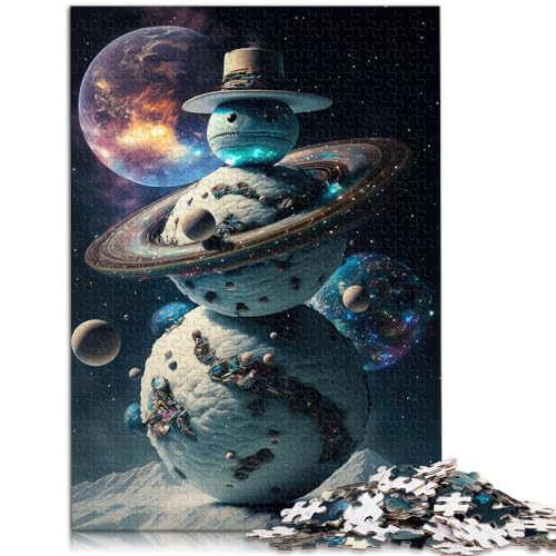 Puzzle „Cosmic Snowman“ 1000 Puzzles für Erwachsene, 1000 Teile Holzpuzzle, jedes Teil ist einzigartig – anspruchsvolles Familienspiel, 1000 Teile (50 x 75 cm)