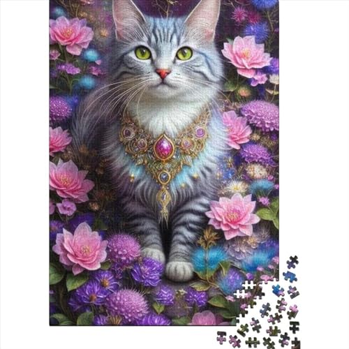 Puzzle für Erwachsene und Jugendliche, 1000 Teile, Fantasie-Katzen-Puzzle für Erwachsene, Holzbrett-Puzzle, anspruchsvolles Spiel, Puzzlegröße: 75 x 50 cm