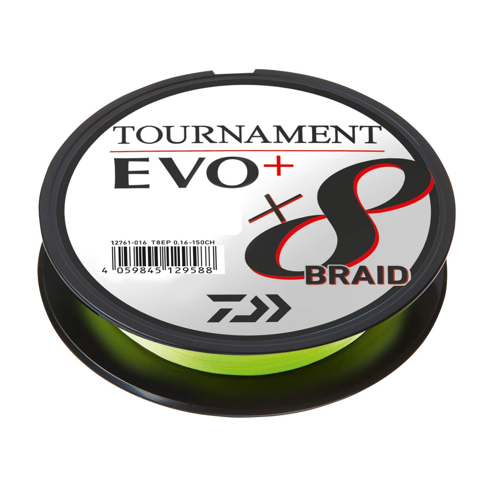 Daiwa Tournament X8 Braid EVO+ 0,14mm 135m Chartreuse geflochtene Angelschnur