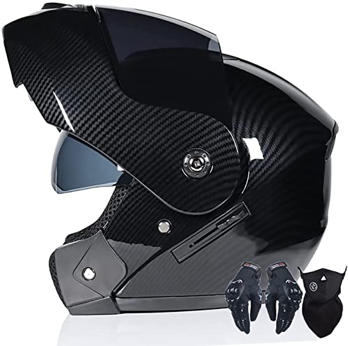 Motorradhelm Damen Herren,Klapphelme Modularer Helm Motorradhelm Integralhelme Roller-Helm Scooter-Helm Mofa-Helm DOT/ECE Zertifiziert Für Erwachsene Mit Doppelvisier (Color : B, Größe : S=55-56cm)